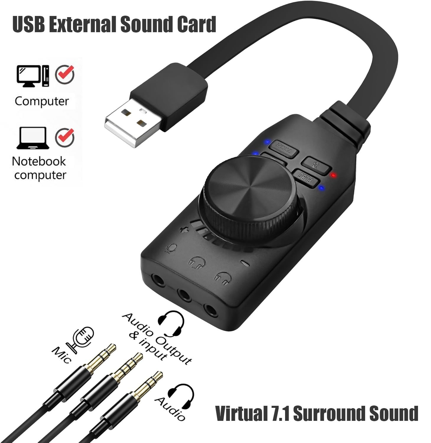USB Sound Card Virtual 7.1 Sur - Gaming Headset 7.1 บทวิจารณ์และราคา