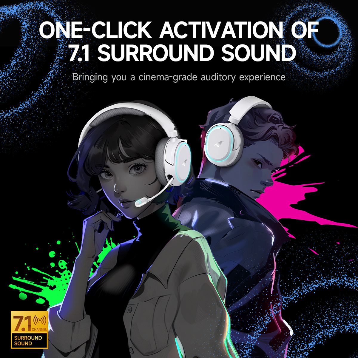 Picun G2 2.4GHz Bluetooth Wire - Gaming Headset 7.1 บทวิจารณ์และราคา