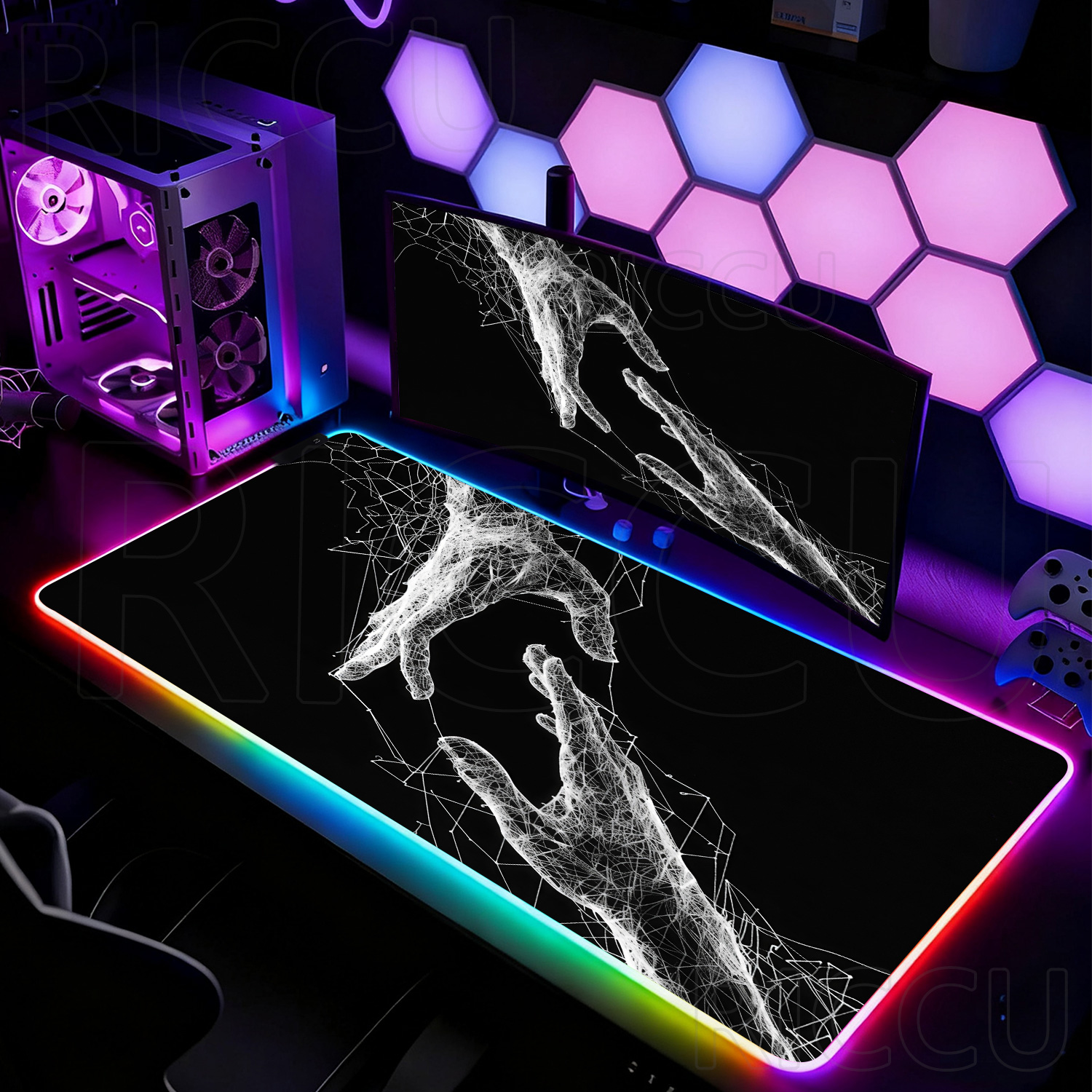 RGB XXL HD Large Black White G - Esports Gaming Setup บทวิจารณ์และราคา